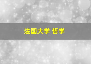 法国大学 哲学